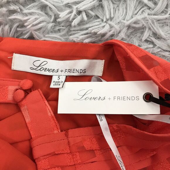 Lovers + Friends Revolve dress Terrace‎ View Gingham Fit Flare S Orange - Picture 4 of 7